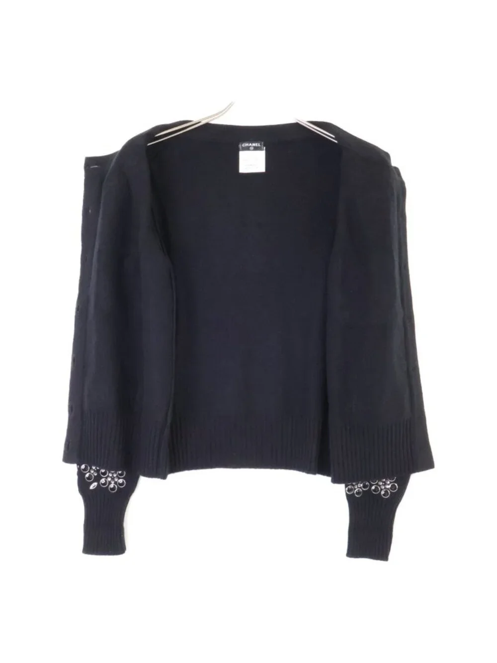 Chanel Visual Decoration CC Button Cashmere Knit Cardigan 36